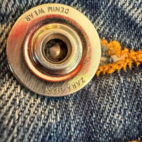 Zara Man Distressed Jeans Men’s 28 | Y2K Grunge Straight Fit Raw Hem Denim - Picture 8 of 9